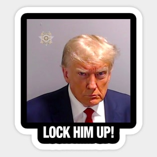 Donald Trump Mugshot | Lock Him Up Trump Mug Shot Sticker